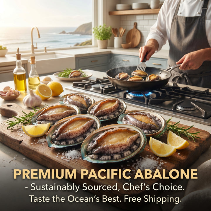Ready-to-Cook Premium Whole Abalone - Flash-Frozen Freshness | Perfect for Steaming, Grilling & Fast Gourmet Meals