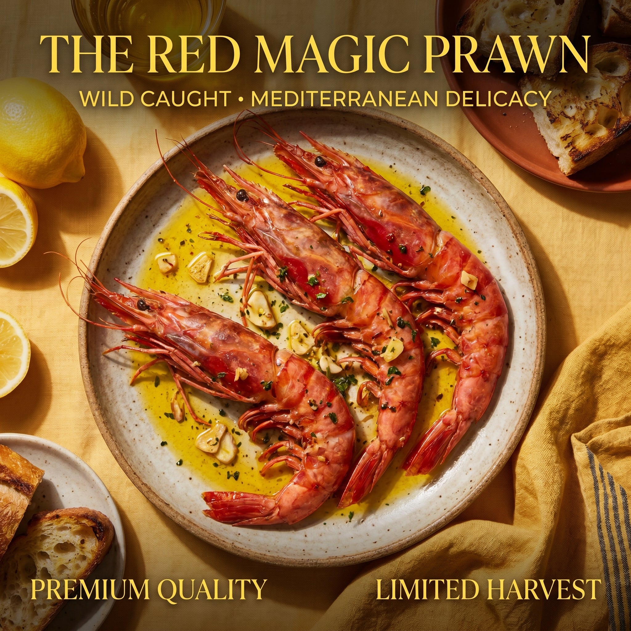Colossal Scarlet Carabineros Prawns - Gourmet Seafood Gift Box | Rare Deep-Sea Delicacy with Rich Buttery Flavor